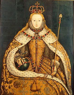 Photo of "ELIZABETH IST IN HER CORONATION ROBES" by ENGLISH SCHOOL ANONYMOUS