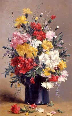 Photo of "STILL LIFE OF CARNATIONS" by EUGENE HENRI CAUCHOIS