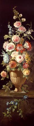 Photo of "STILL LIFE IN A VASE WITH TRAILING CONVULVULUS" by FRENCH SCHOOL C.1830 ANONYMOUS