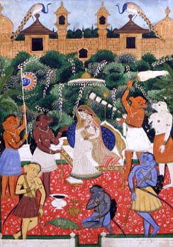 Photo of "WIFE OF RAJAH RAMCHANDERJEE IN RAWAN'S GARDEN (SEETAJEE)" by INDIAN C.1800 ANONYMOUS