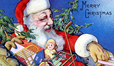 Photo of "MERRY CHRISTMAS (FATHER XMAS ON SLEIGH WITH TOYS)" by  ANONYMOUS