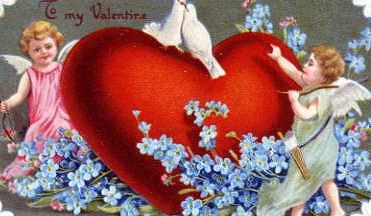 Photo of "TO MY VALENTINE (RED HEART, DOVES, FORGET-ME-NOTS)" by  ANONYMOUS