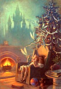 Photo of "CHRISTMAS DREAMS BY THE FIRESIDE." by  ANONYMOUS