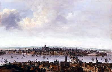 Photo of "VIEW OF LONDON FROM SOUTHWARK INCLUDING GLOBE THEATRE" by ANGLO-DUTCH CIRCA 1600 ANONYMOUS